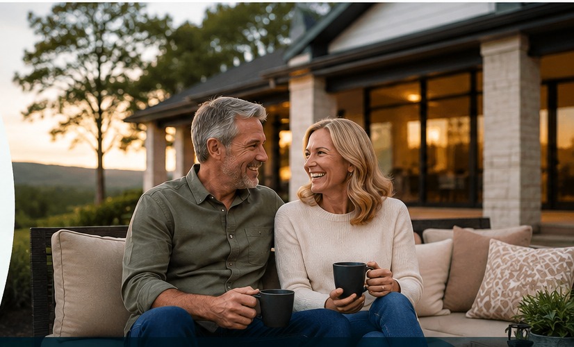Homeowners enjoying their home